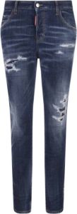 Dsquared2 Blauwe Flared Jeans met Versleten Details Blauw Dames