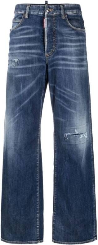 Dsquared2 Blauwe high waist wide-leg icon jeans Blauw Dames