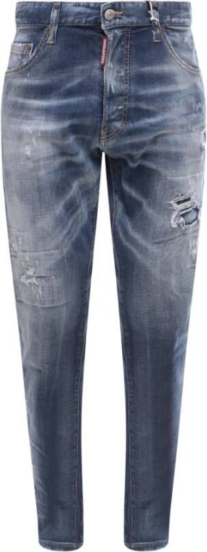 Dsquared2 Blauwe Jeans met Vernietigd Effect Gemaakt in Italië Blauw Heren