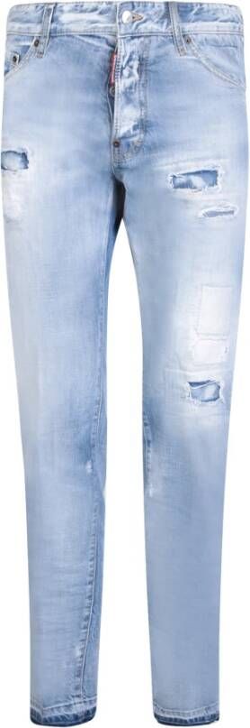 Dsquared2 Blauwe Ripped Jeans voor Stijlvolle Mannen Blauw Heren