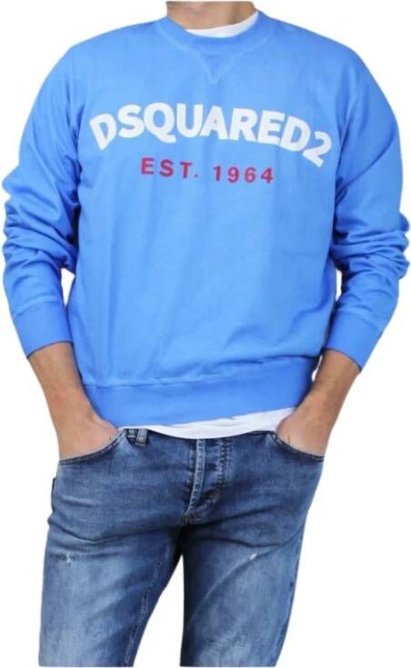 Dsquared2 Blauwe Seizoensgebonden Licht Sweatshirt Blauw Heren