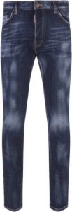 Dsquared2 Blauwe Slim Fit Jeans met Gebruikte Wassing Blauw Heren