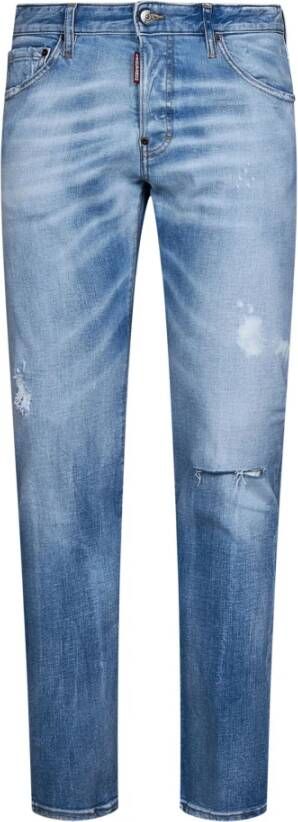Dsquared2 Blauwe Slim-fit Jeans met Knoopsluiting Blauw Heren