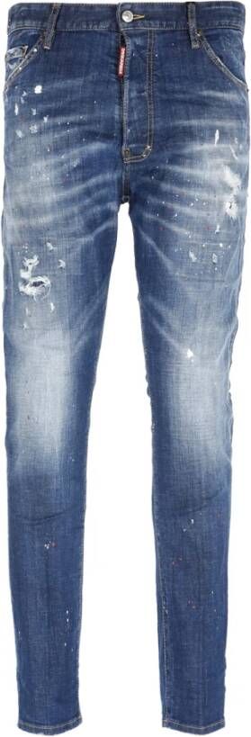 Dsquared2 Blauwe Slim-fit Jeans met Unieke Details Blauw Heren