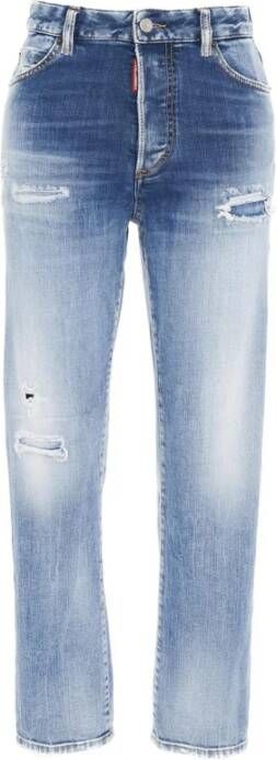 Dsquared2 Blauwe Straight Fit Jeans Aw23 Blauw Dames