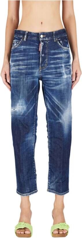 Dsquared2 Blauwe Straight Jeans Upgrade Blauw Dames