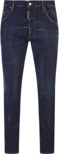 Dsquared2 Blauwe Straight-Leg Jeans met Vernietigde Details Blauw Heren