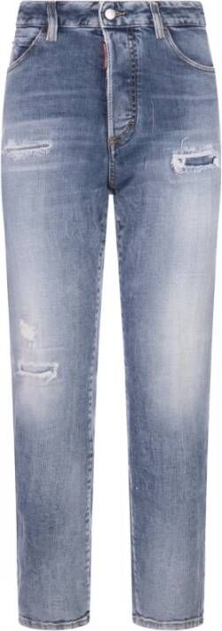 Dsquared2 Blauwe super skinny jeans met hoge taille Blauw Dames