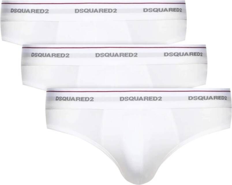 Dsquared2 Logo Driedelige Set Katoenen Slips S White Heren