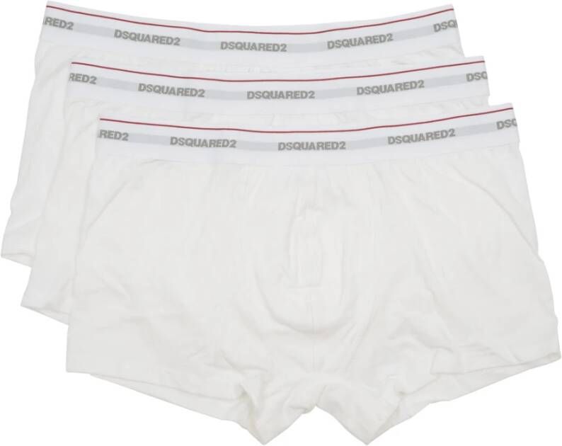 Dsquared2 Boxershorts met Logo-Tailleband Wit Set van Drie White Heren