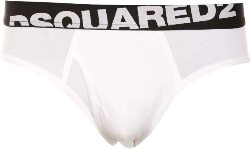 Dsquared2 Logo Elastische Tailleband Intieme Slip White Heren