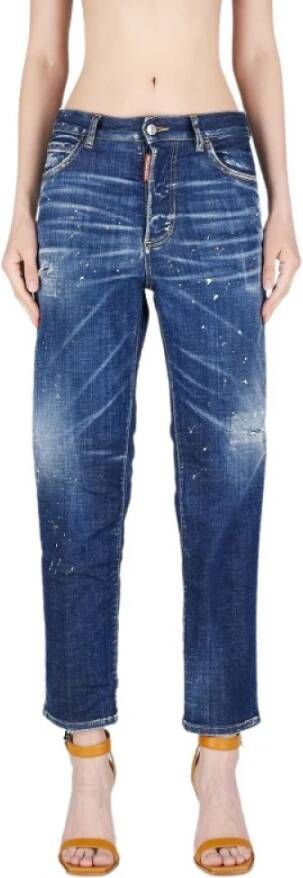 Dsquared2 Vintage Boston Straight Jeans Blue Dames