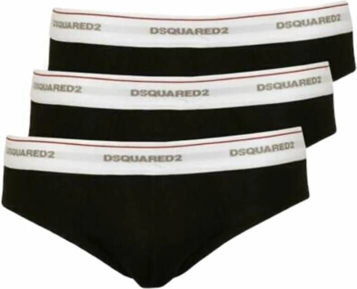 Dsquared2 Premium pakket van drie stretch katoenen slips Zwart Heren