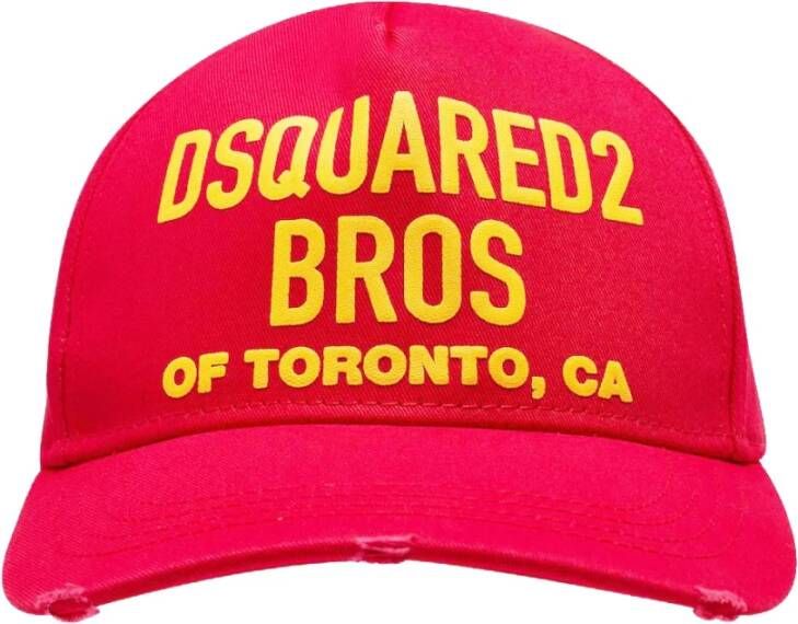 Dsquared2 Bros van Toronto Logo Baseball Cap Rood Heren