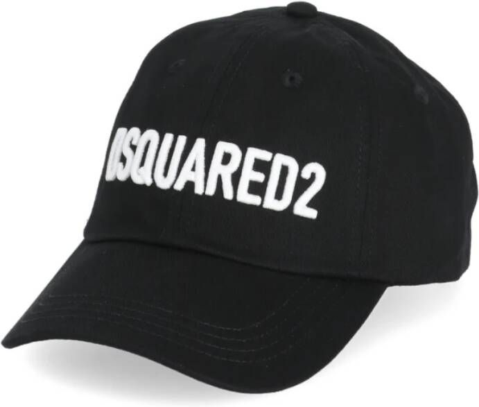 Dsquared2 Zwarte katoenen baseballpet met geborduurd logo Zwart Heren