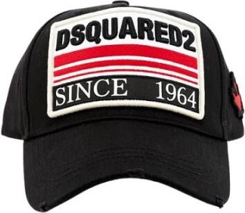Dsquared2 Geëmbosseerd Logo Baseball Cap Fibbia Black Unisex