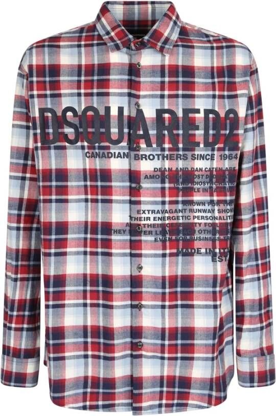 Dsquared2 Casual geruite overhemd Rood Heren