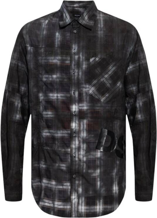Dsquared2 Casual Geruite Overhemd Black Heren