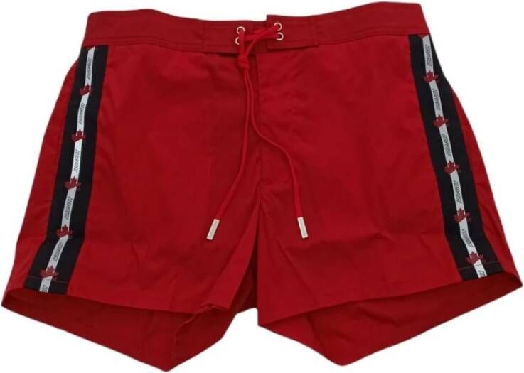 Dsquared2 Casual Herenshorts Boxer Midi Stijl Rood Heren