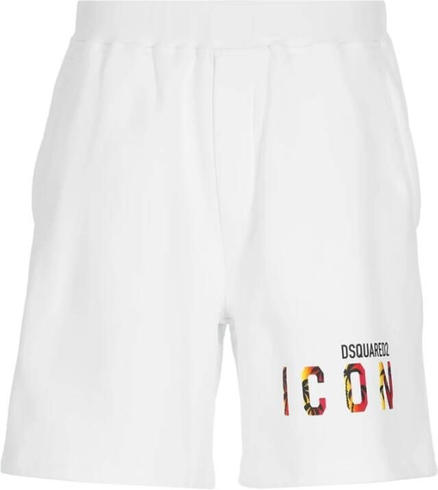 Dsquared2 Witte Bermuda Shorts van Katoen voor Mannen Wit Heren