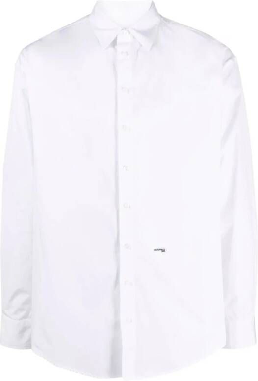 Dsquared2 Witte Stretch Katoenen Formele Overhemd White Heren