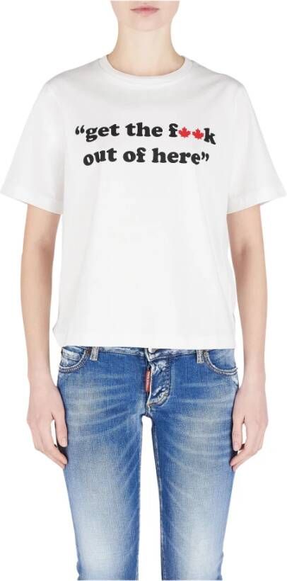 Dsquared2 Printed T-shirt Wit Dames