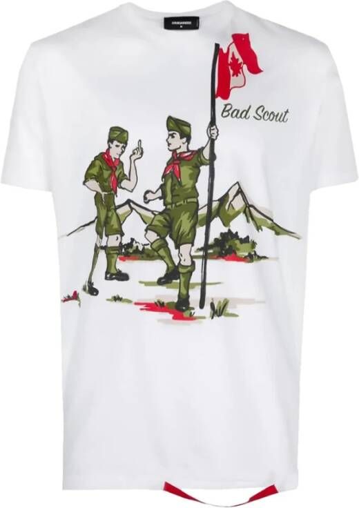 Dsquared2 Wit Katoenen T-Shirt Gemaakt in Italië White Heren