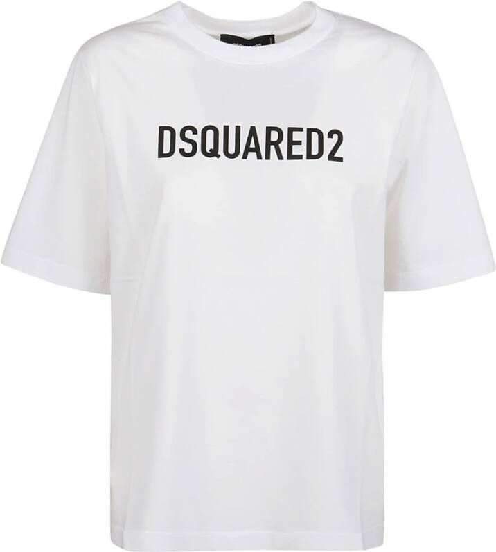 Dsquared2 Bedrukte Voorkant T-shirts en Polos White Dames