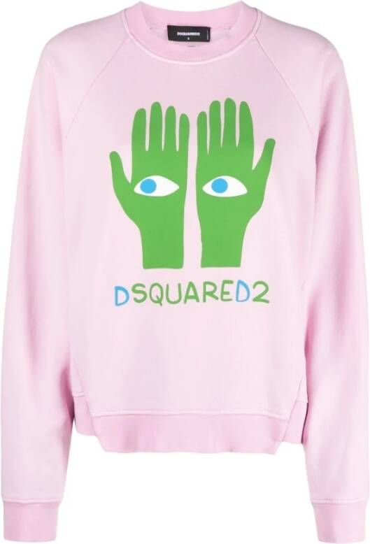 Dsquared2 Comfortabele en stijlvolle Eyes Sweatshirt voor vrouwen Roze Dames