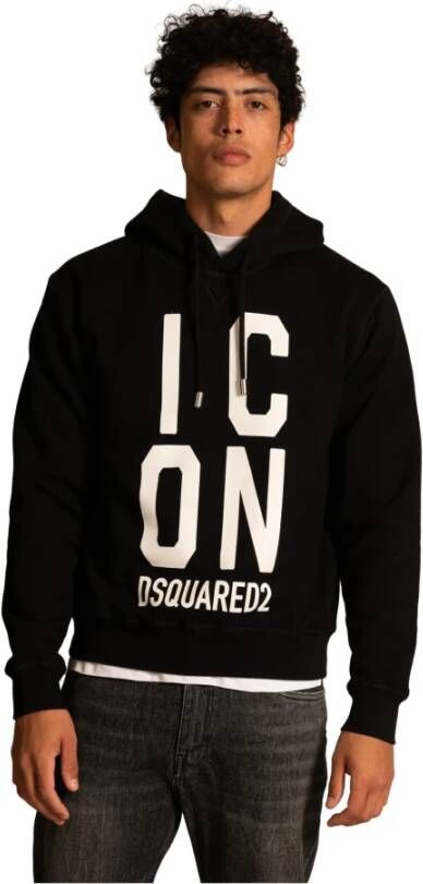 Dsquared2 Comfortabele en stijlvolle katoenen hoodie Zwart Heren