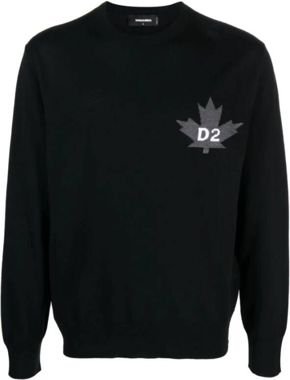 Dsquared2 Comfortabele Heren Pullover Sweatshirt Zwart Heren