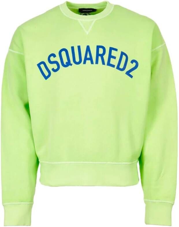 Dsquared2 Sweatshirt met logo en lange mouwen Green Heren