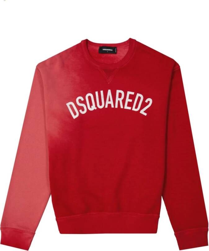Dsquared2 Comfortabele katoenen sweatshirt met logo detail Rood Heren