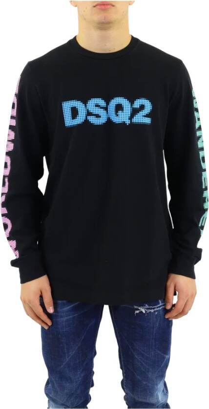 Dsquared2 Comfortabele Katoenen Sweatshirt voor Heren Zwart Heren