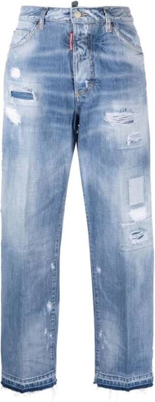 Dsquared2 Comfortabele Straight Jeans Blauw Dames