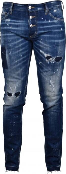 Dsquared2 Cool Edgy Slim-Fit Jeans Blauw Heren