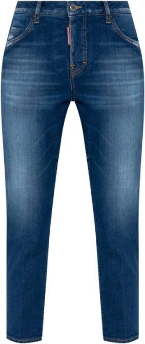 Dsquared2 Cool Girl Cropped Slim-fit Jeans Blauw Dames