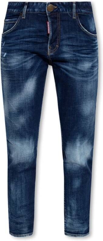 Dsquared2 Blauwe Jeans met Canadese Vlag Patch Blauw Dames