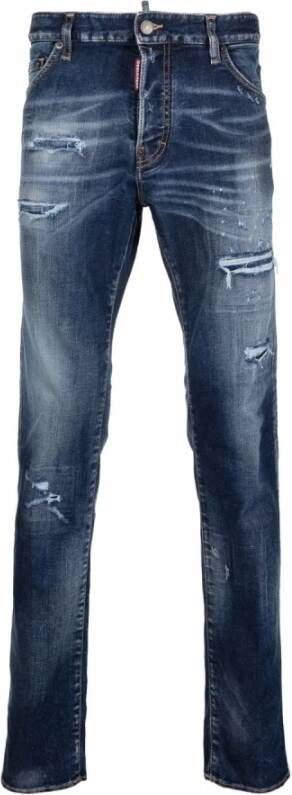 Dsquared2 Slim-fit Gescheurde Jeans Blue Heren