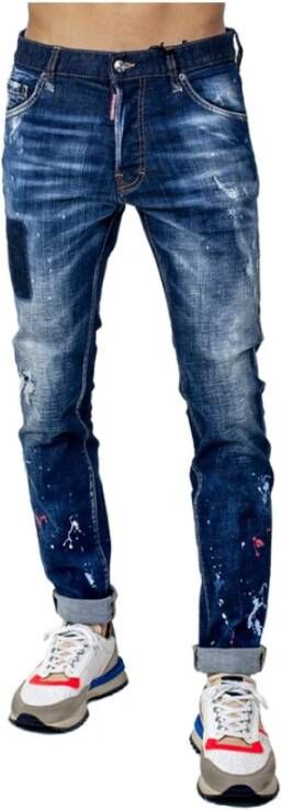 Dsquared2 Cool Guy Patch Slim-Fit Denim Jeans Blauw Heren