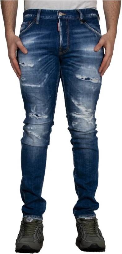 Dsquared2 Cool Guy Slim-Fit Ripped Jeans Blauw Heren