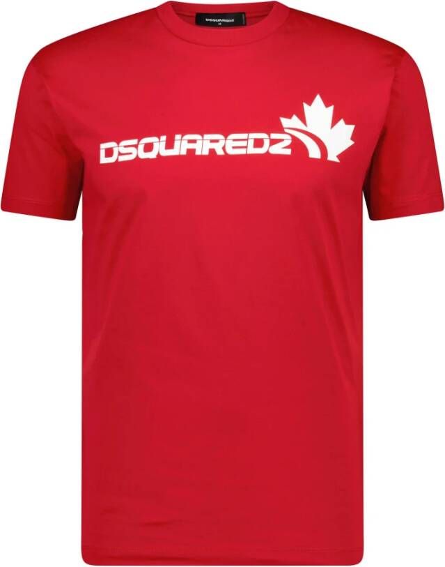 Dsquared2 Coole en stijlvolle heren T-shirt met unieke print Rood Heren