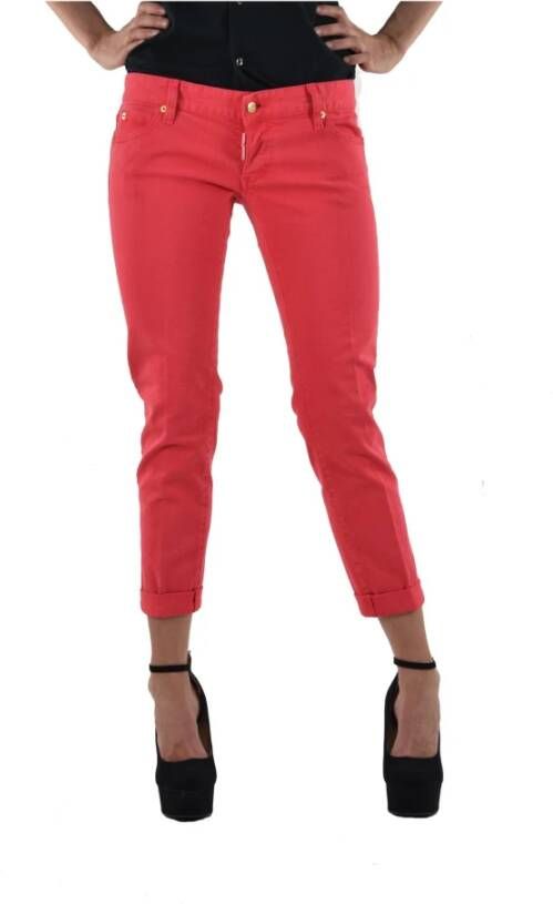 Dsquared2 Coral Capri Slim-fit Jeans Rood Dames