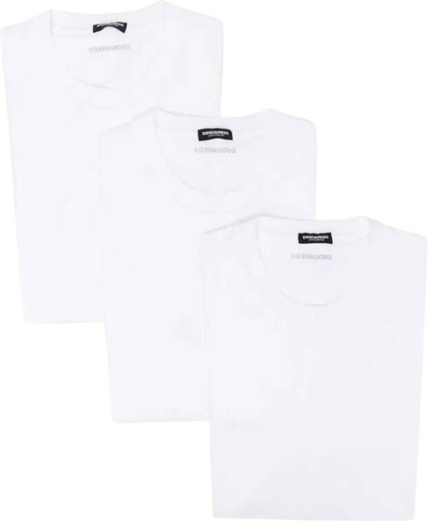Dsquared2 Cotton Stretch T-Shirt Tri-Pack voor Heren Wit Heren
