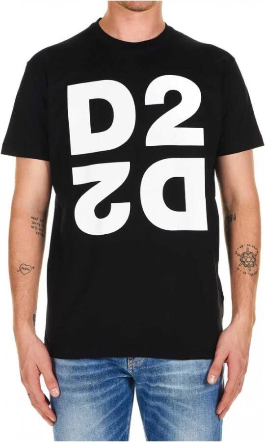 Dsquared2 Zwart Katoenen T-Shirt S74Gd0704 Black Heren