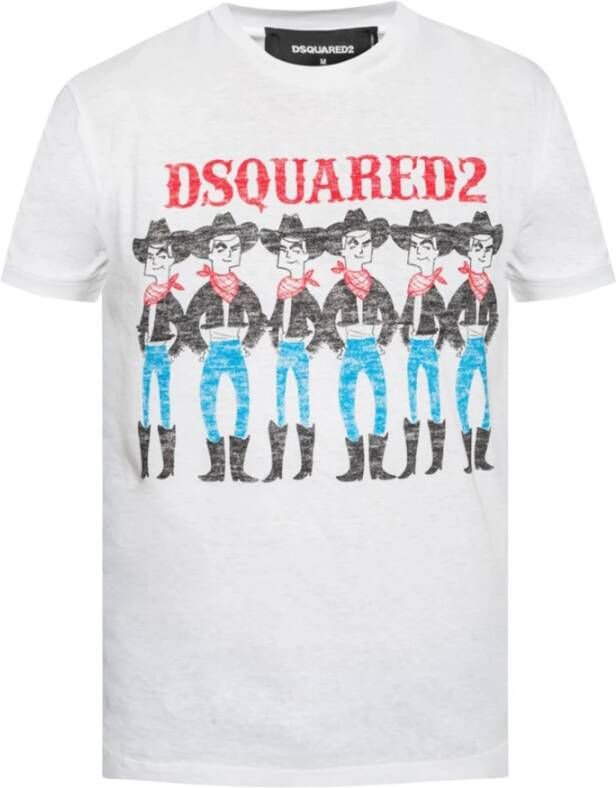 Dsquared2 Wit Katoenen T-Shirt Gemaakt in Italië White Heren