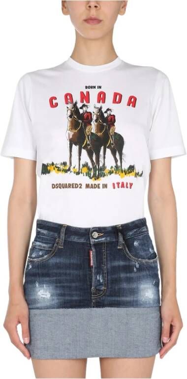 Dsquared2 Crew Neck T-shirt Wit Dames