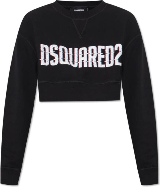 Dsquared2 Zwarte Crewneck Sweatshirt voor Dames Zwart Dames