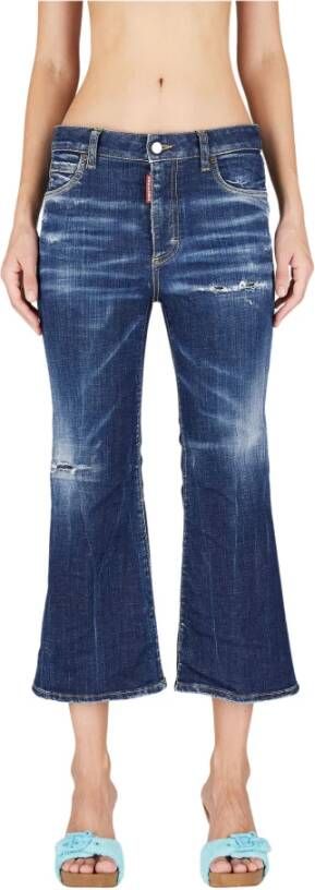 Dsquared2 Super Flare Cropped jeans Blauw Dames