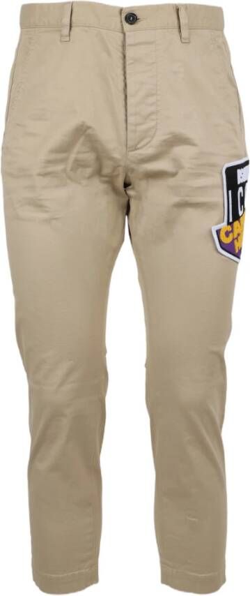 Dsquared2 Katoenen Broek met Elastaan Beige Heren
